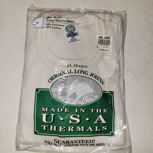 New Vintage J.E. Morgan Original Long Johns Thermal Long Sleeve Shirt Size Large